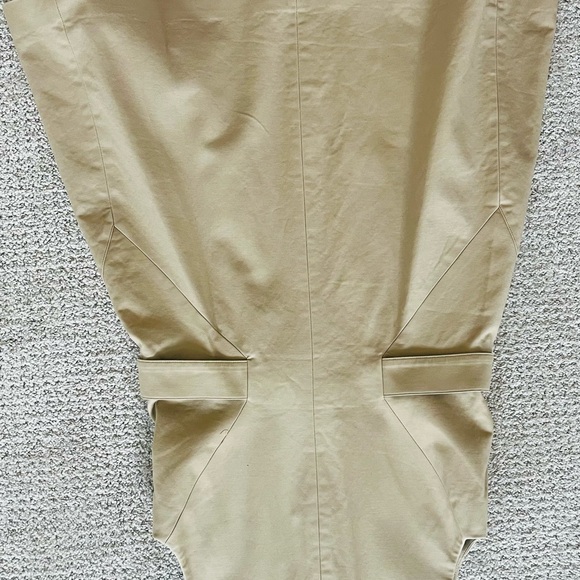 EUC - Michael Kors Tan Sleeveless Snap Front Stretch Cotton Dress - Picture 9 of 10
